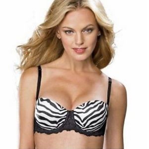 zebra print convertible push-up bra